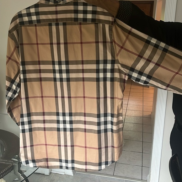 Burberry Brit Classic Tan Plaid Casual Button Down Shirt - Picture 4 of 12
